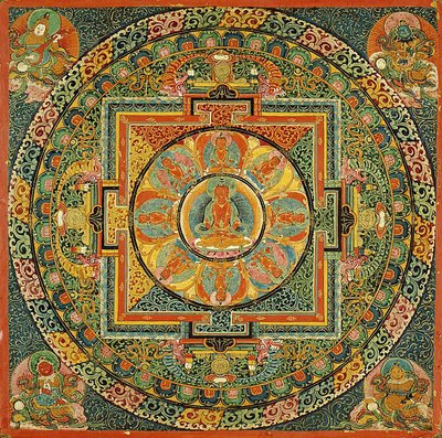 Altar Table with Mandala of Amitayus, the Buddha of Infinite Life by Unknown artist
