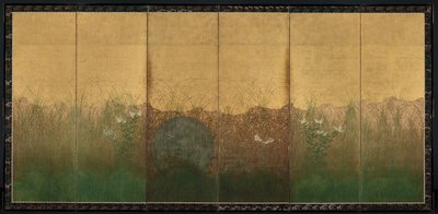 Autumn Evening with Full Moon on Musashino Plain by Unknown artist
