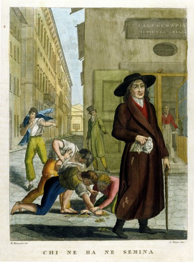 Compilation of proverbs, engraving from the end of the 18th century by Unknown artist