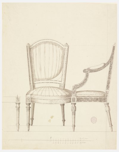 Design for Two Chairs with Alternative Suggestions by Unknown artist