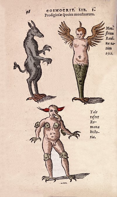 Different monsters and fantastic creatures of Krakow and Ravenna (plate from 