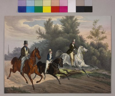 Emperor Franz Joseph Riding with Two Companions Through the Prater by Unknown artist