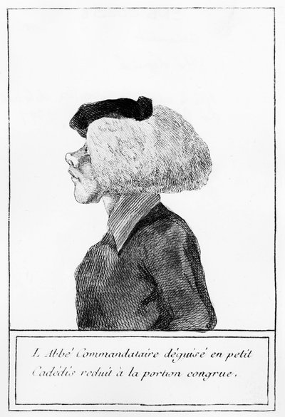 French Revolution: After the Provision of Clergy Property to the Nation, a Representation of a Disguised Abbot - Engraving by Unknown artist