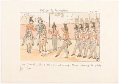 Half yearly Inspection, from Scenes of life in an Infantry Regiment by Unknown artist