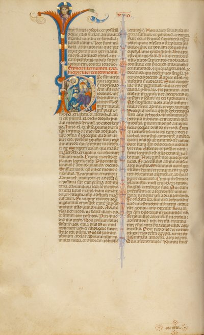 Initial H: Moses Striking Water from the Rock and an Israelite Drawing Water by Unknown artist