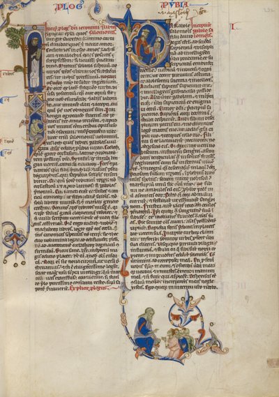 Initial I: Dominican Friar with a Book; Initial P: Solomon Instructing Pupil with a Rod by Unknown artist