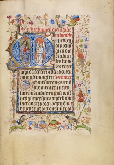 Initial M: An Angel Presenting a Soul to Christ as Judge by Unknown artist