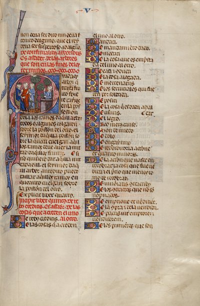 Initial Q: Two Men before a Judge and a Third Man Watching from Behind a Wall by Unknown artist
