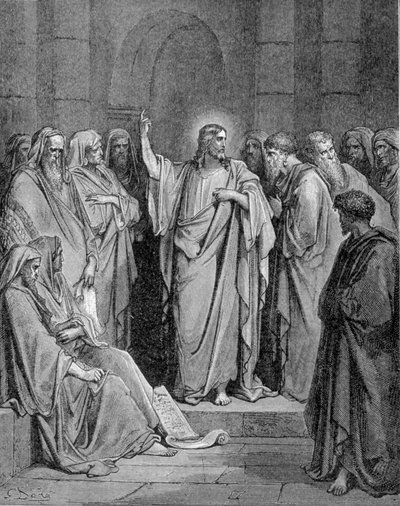 Jesus Christ in the synagogue. According to the Gospel according to Saint Luke. by Unknown artist