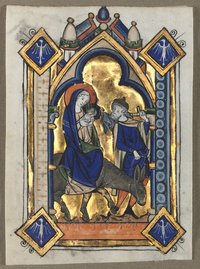 Leaf Excised from a Psalter: Flight Into Egypt by Unknown artist
