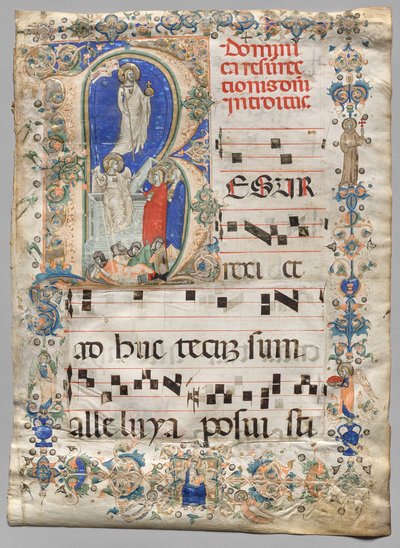 Leaf from a Gradual: Historiated Initial R: The Resurrection by Unknown artist