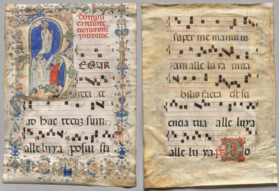 Leaf from a Gradual: Historiated Initial R: The Resurrection (recto) and Initial D (verso) by Unknown artist