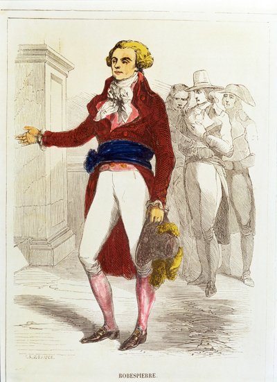 Maximilien Robespierre, Handcoloured Etching by Unknown artist