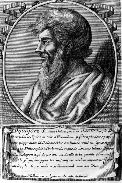 Portrait of Pythagoras (ca. 570 - around 480 BC), Greek mathematician and philosopher by Unknown artist