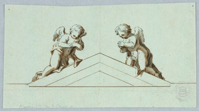 Project for an Altar with Angels and Pediment by Unknown artist