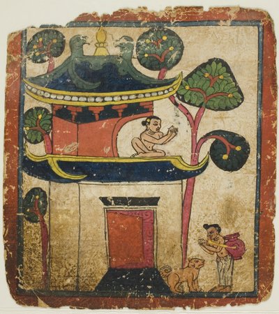 Scene from the Story of Buddha Ushnisha, from a Set of Initiation Cards by Unknown artist