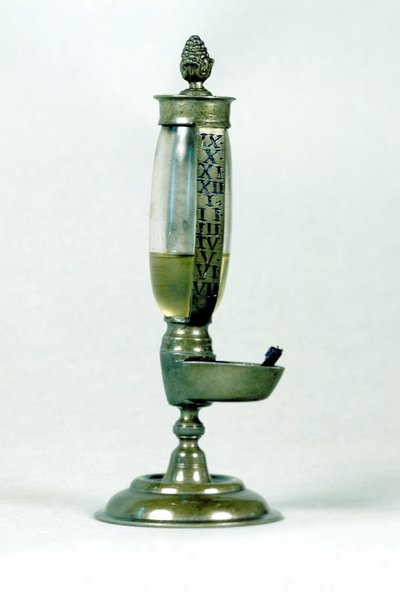 Time measurement: 18th century oil clock by Unknown artist