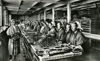 Canning of Sardines, Sardine Industry, Finistère, Brittany by Unknown photographer