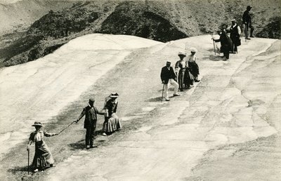 Chamonix: Crossing the Mer de Glace by Tourists with Their Savoy Guide by Unknown photographer