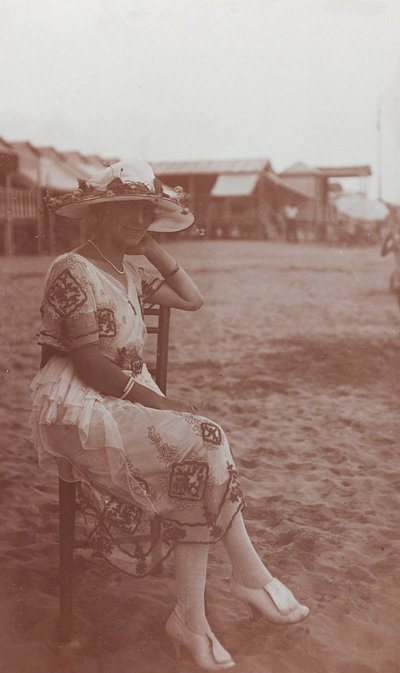 Portrait of a Woman on the Beach in Viareggio by Unknown photographer
