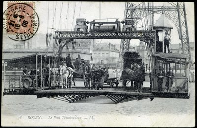 Postcard from Early 20th Century, Normandy, Rouen: The Ferry Bridge by Unknown photographer