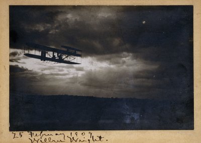 Wilbur Wright in Flight, with Autograph Signature 