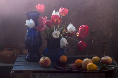 Moody Tulips Still Life by UstinaGreen
