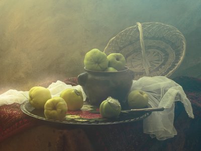 Rustic Quince Still Life by UstinaGreen
