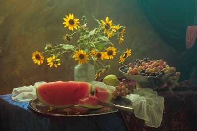 Summer Sunflower Still Life by UstinaGreen