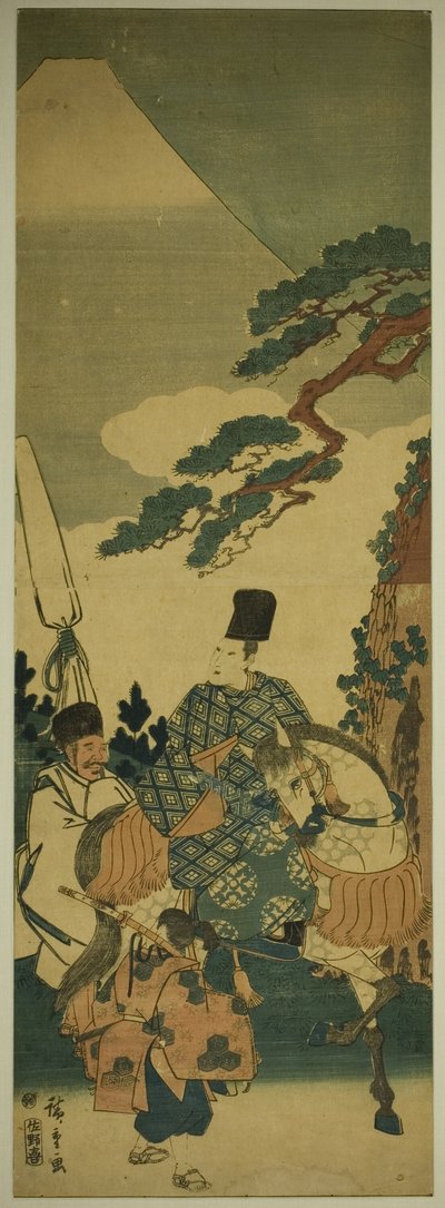 Ariwara no Narihira Passing Mount Fuji on His Journey to the East by Utagawa Hiroshige