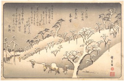 Asukayama in the Snow at Evening by Utagawa Hiroshige