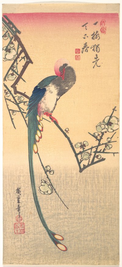 Bird on a Plum Branch by Utagawa Hiroshige