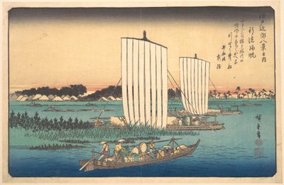 Boats Returning to Gyotoku by Utagawa Hiroshige