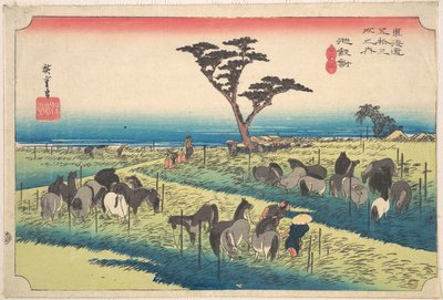 Chiryu, Autumn Horse Market by Utagawa Hiroshige