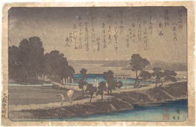 Evening Rain in Azuma Wood by Utagawa Hiroshige