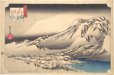 Evening Snow on Mount Hira by Utagawa Hiroshige