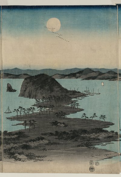 Full Moon on Kanazawa, Musashi by Utagawa Hiroshige
