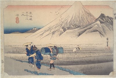 Mount Fuji in the Morning at Hara Station, from the series Fifty-three Stations of the Tokaido by Utagawa Hiroshige