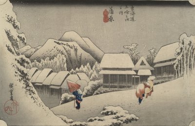 Night Snow at Kanbara, from the series Fifty-three Stations of the Tōkaidō by Utagawa Hiroshige