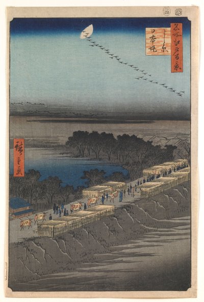 Nihon Embankment, Yoshiwara, from the Series "One Hundred Famous Views of Edo" by Utagawa Hiroshige