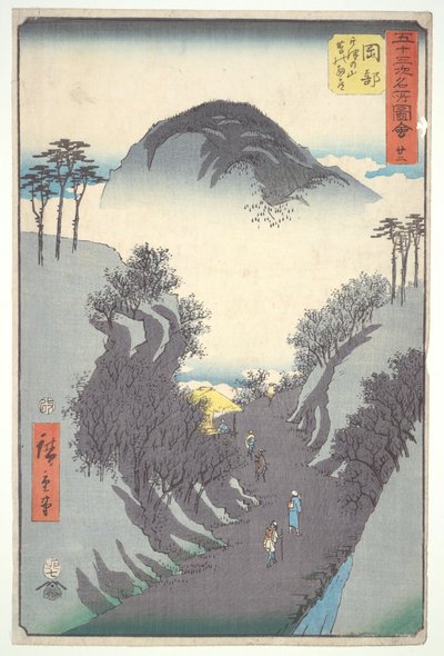 Okabe, Narrow Ivy Path at Mount Utsu, Twenty-second from the Series Famous Sights of the Fifty-three Stations by Utagawa Hiroshige