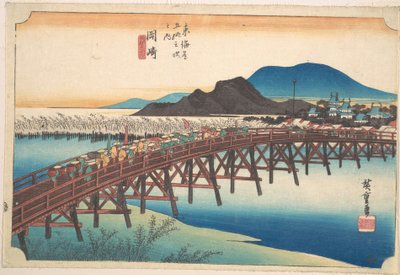 Okazaki, Tenshin Bridge by Utagawa Hiroshige