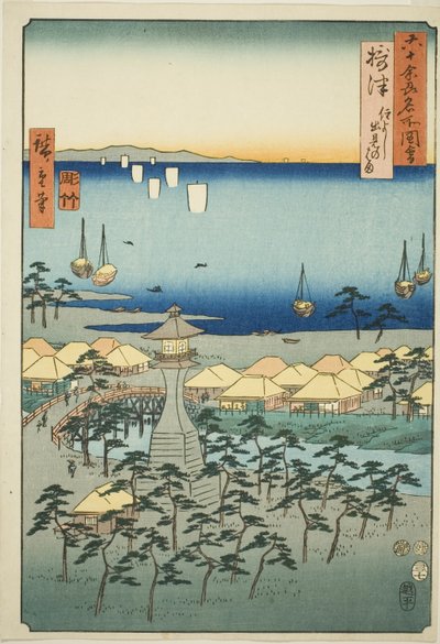 Settsu Province: Idemi Beach at Sumiyoshi, from the series "Famous Places in the Sixty-odd Provinces" by Utagawa Hiroshige