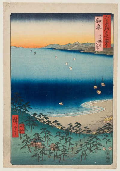 The Beach at Takashi in Izumi Province, from the series “Famous Places in the Sixty-odd Provinces” by Utagawa Hiroshige