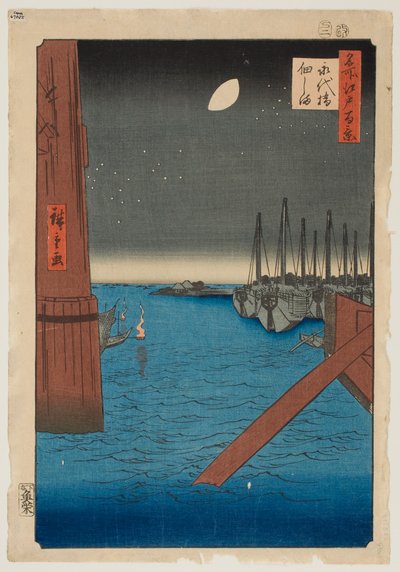 Tsukuda Island from Eitai Bridge, from the series “One Hundred Famous Views of Edo” by Utagawa Hiroshige