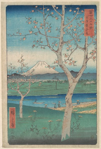 View of Mount Fuji from Koshigaya, Province of Musashi, from the series Thirty-six Views of Mount Fuji by Utagawa Hiroshige