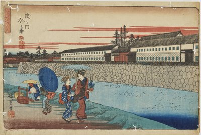 "Outside Toranomon" from the Series "Outstanding Views of Edo" by Utagawa Hiroshige