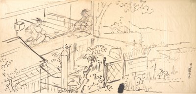 Two Courtesans Enjoying the View from a Teahouse by Utagawa Kunisada