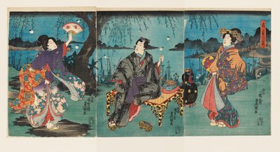 Cooling off in the Garden by Utagawa Kunisada II