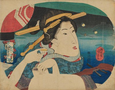 Beauty and Firefly by Utagawa Kuniyoshi